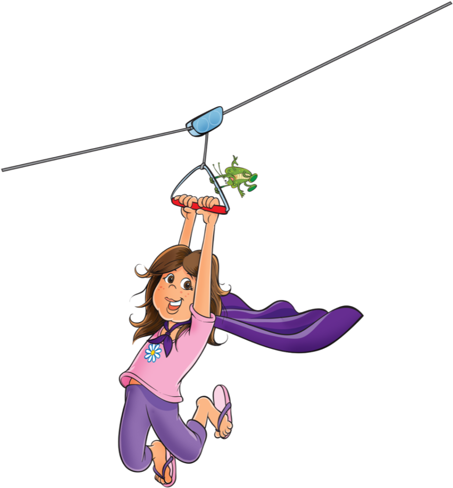 Maggie-zipline - Cartoon Clipart (905x1080), Png Download