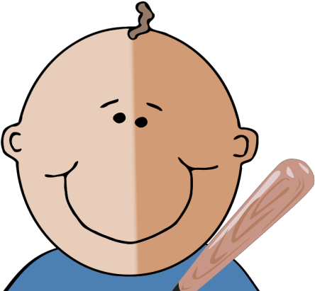 Boy With Bat Png Clip Art - Baby Boy Clip Art Transparent Png (600x600), Png Download