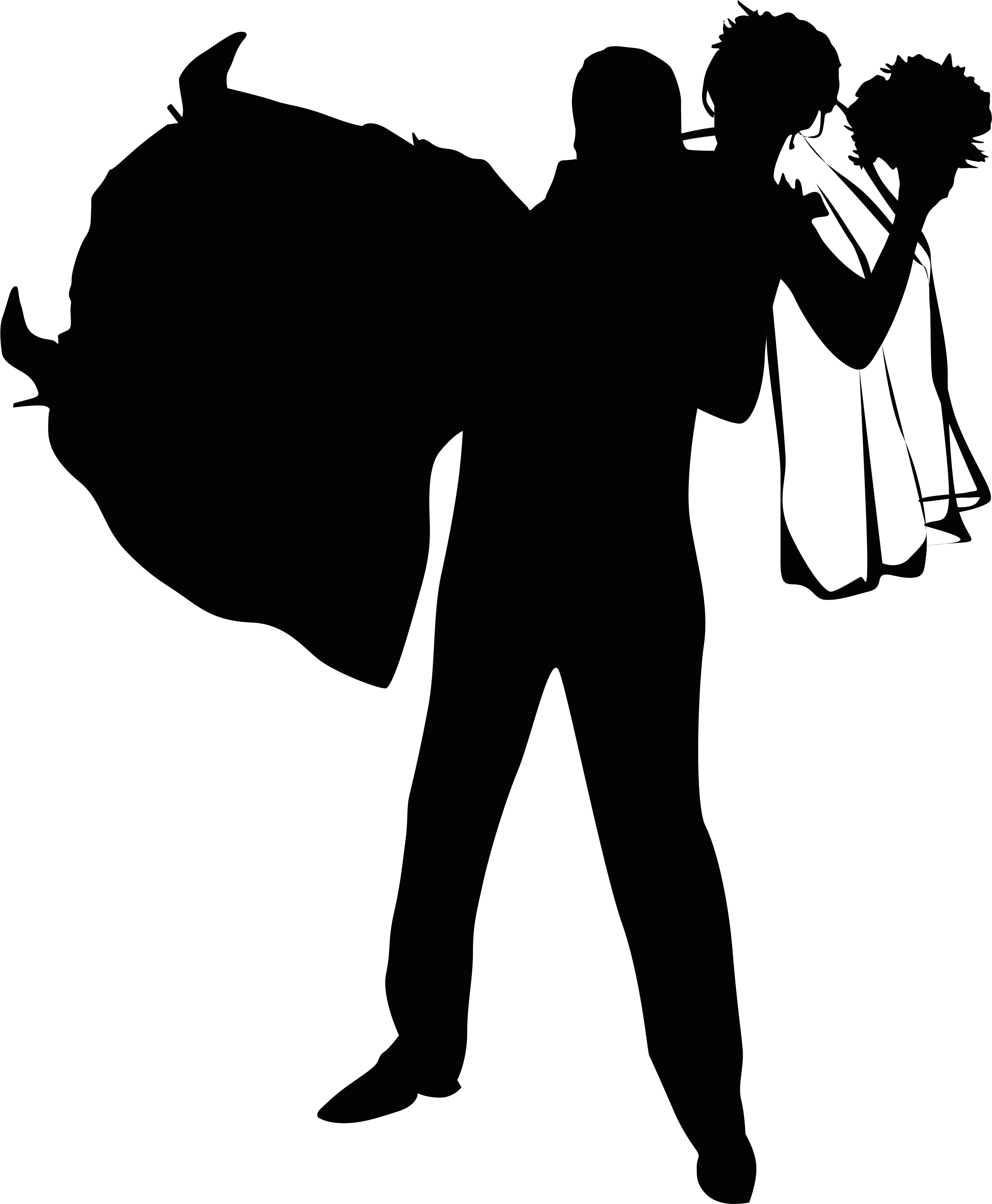 Acrylic Drawing Silhouette - Wedding Couple Silhouette Clipart (3552x4097), Png Download