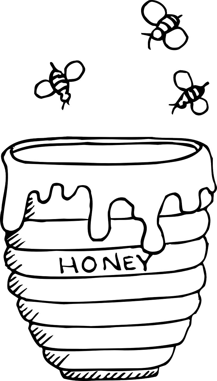 Honey Pot Black And White Clipart (729x1280), Png Download