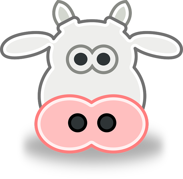 Cow Face Drawings Clipart (640x628), Png Download