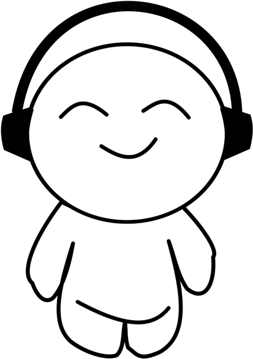 Emotion,monochrome Photography,happiness - Listening To Music Clipart Black And White - Png Download (530x750), Png Download