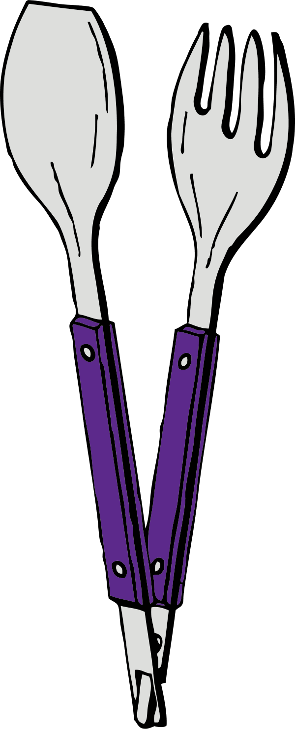 Transparent Fork And Spoon Png - Transparent Tongs Clipart (600x1483), Png Download