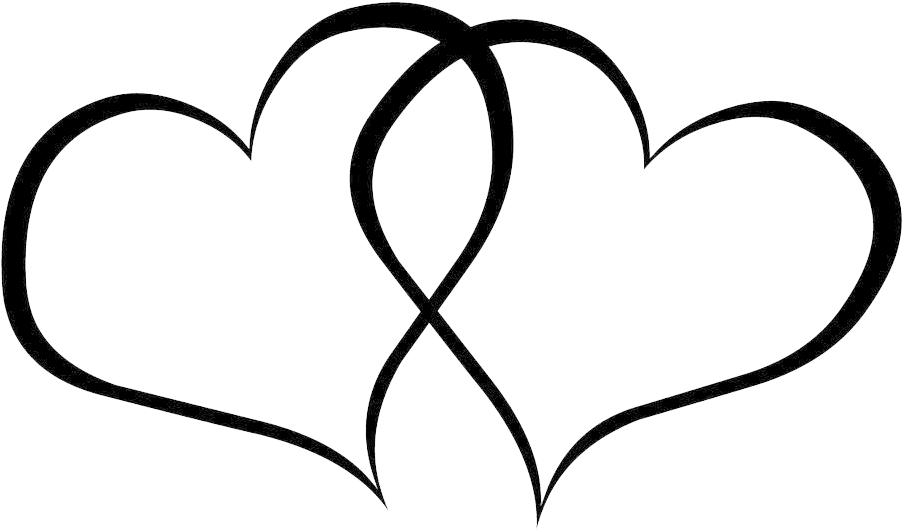 Download Wedding Heart Png - Hearts Black And White Clipart Transparent