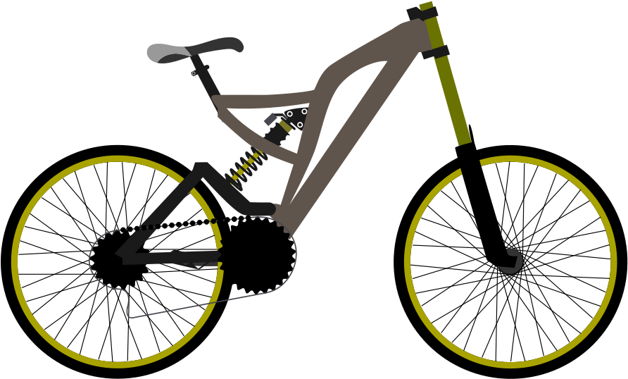 Transparent Mountain Bike Png - Mountain Bike Vector Svg Clipart (892x538), Png Download