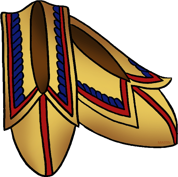 Transparent Native American People Clipart - Native American Moccasins Clip Art - Png Download (620x614), Png Download