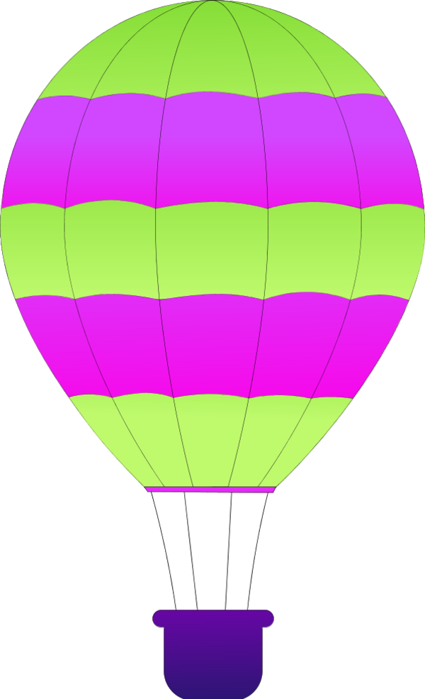 Hot Air Balloon Clipart Purple , Png Download - Hot Air Balloon Clip Art Transparent Png (600x985), Png Download