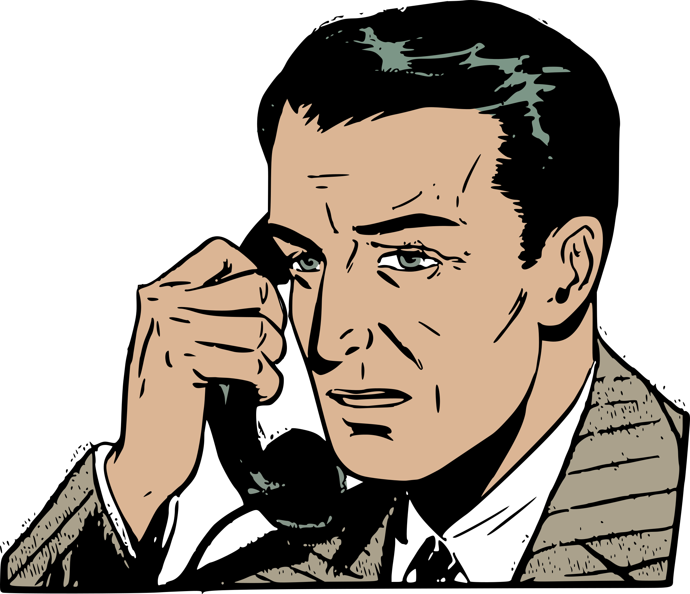 Clipart Guy On Phone Man - Clip Art Man On Phone - Png Download (2400x2064), Png Download