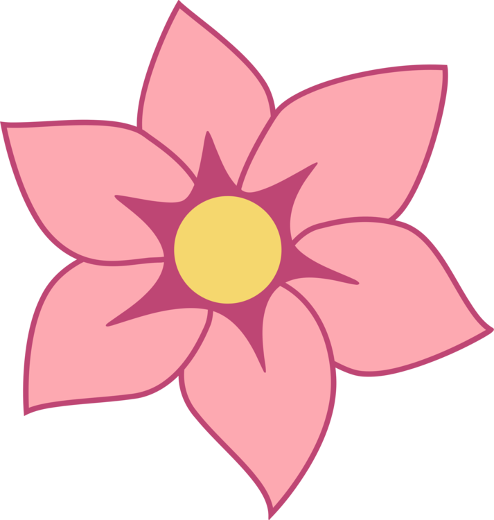 Pink,plant,flora - Flower Cartoon Cover Clipart (713x750), Png Download