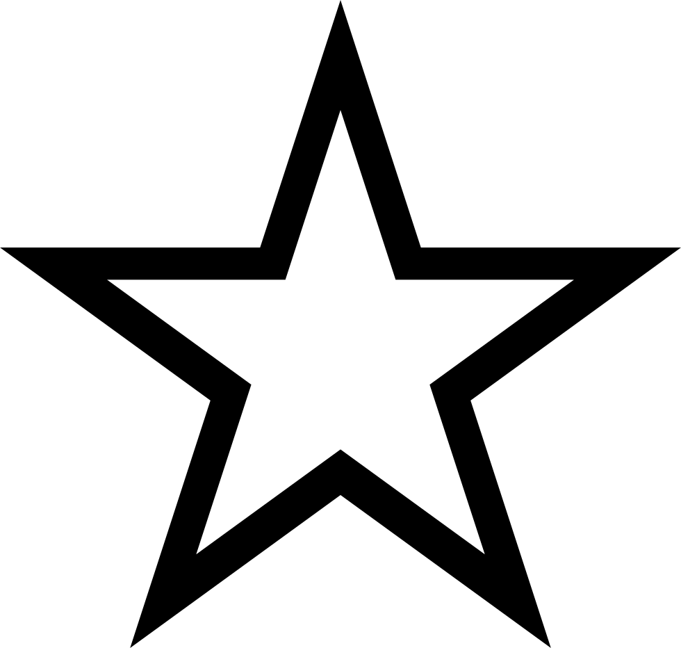 Star Hollow Svg Png Icon Free Download - Star Clipart Black And White Transparent Png (980x932), Png Download