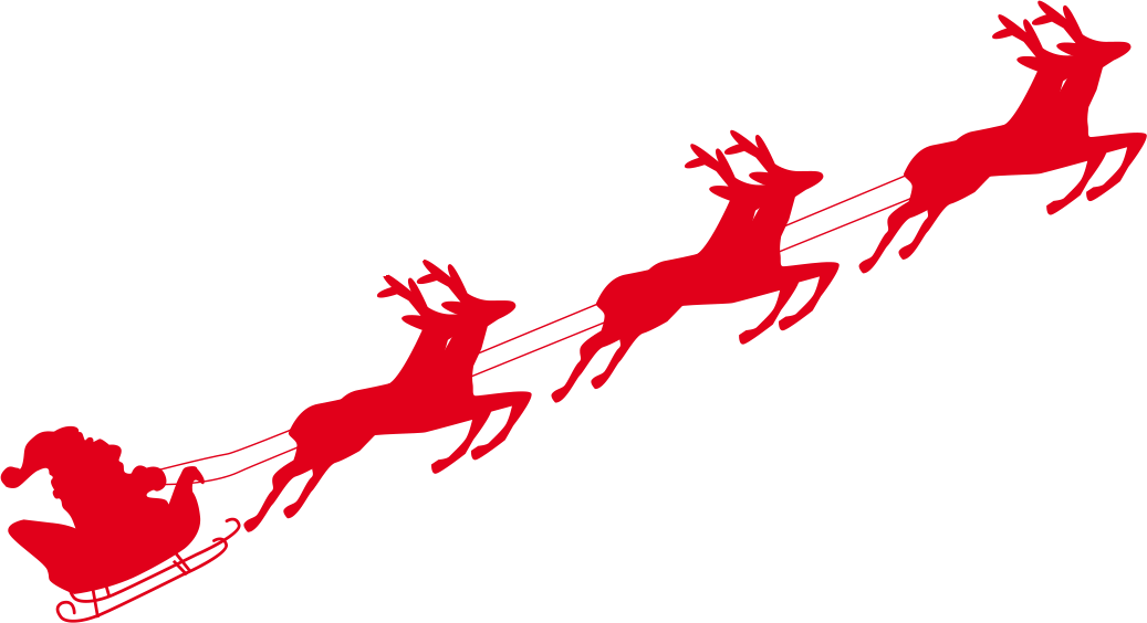Santa"s Sleigh Png Download - Santa With Sleigh Png Clipart (1037x564), Png Download