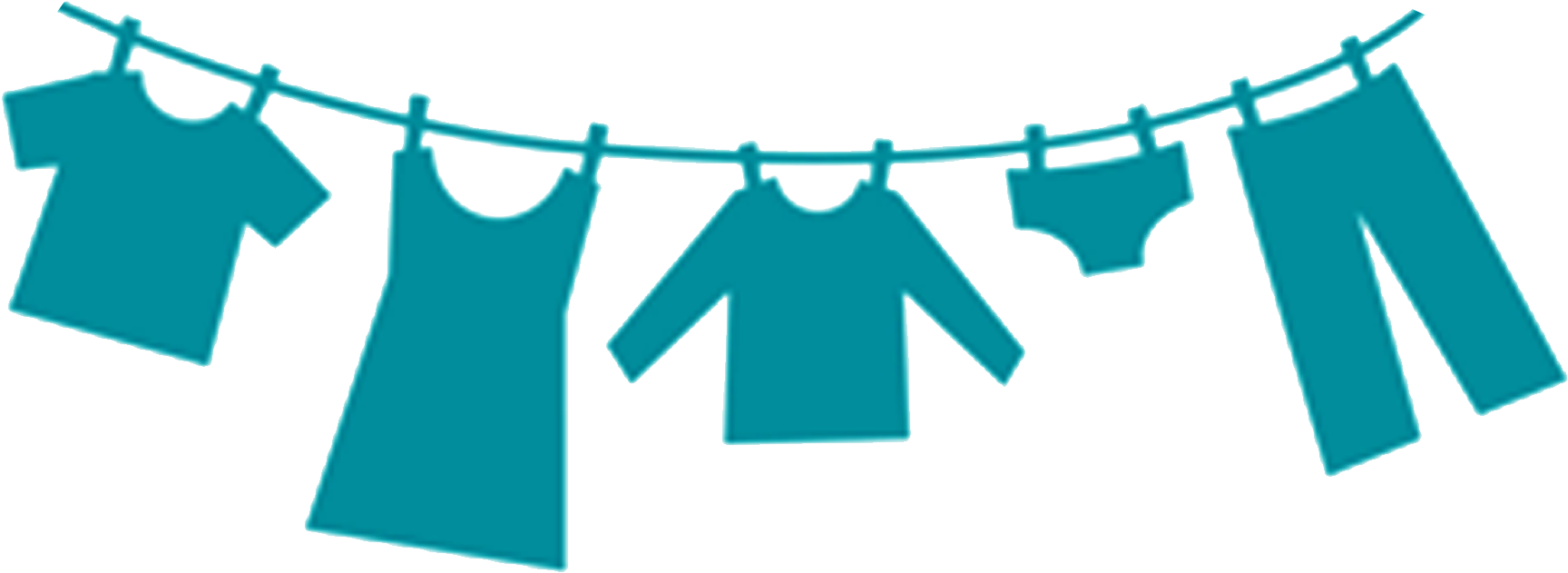 Clothes Line Laundry Room Silhouette - Clothes Line Png Clipart (1948x964), Png Download
