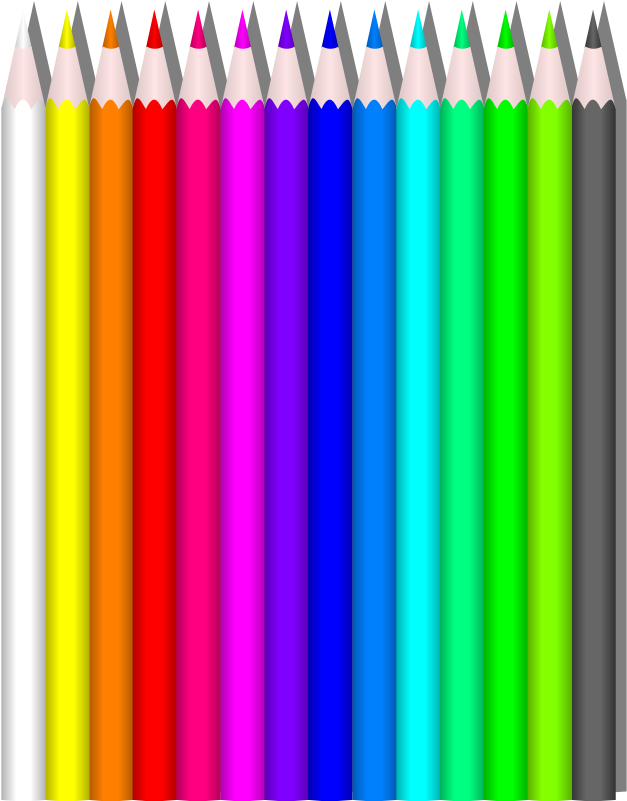 Clipart - Colored Pencils - 20 Pencils Clipart - Png Download (800x800), Png Download