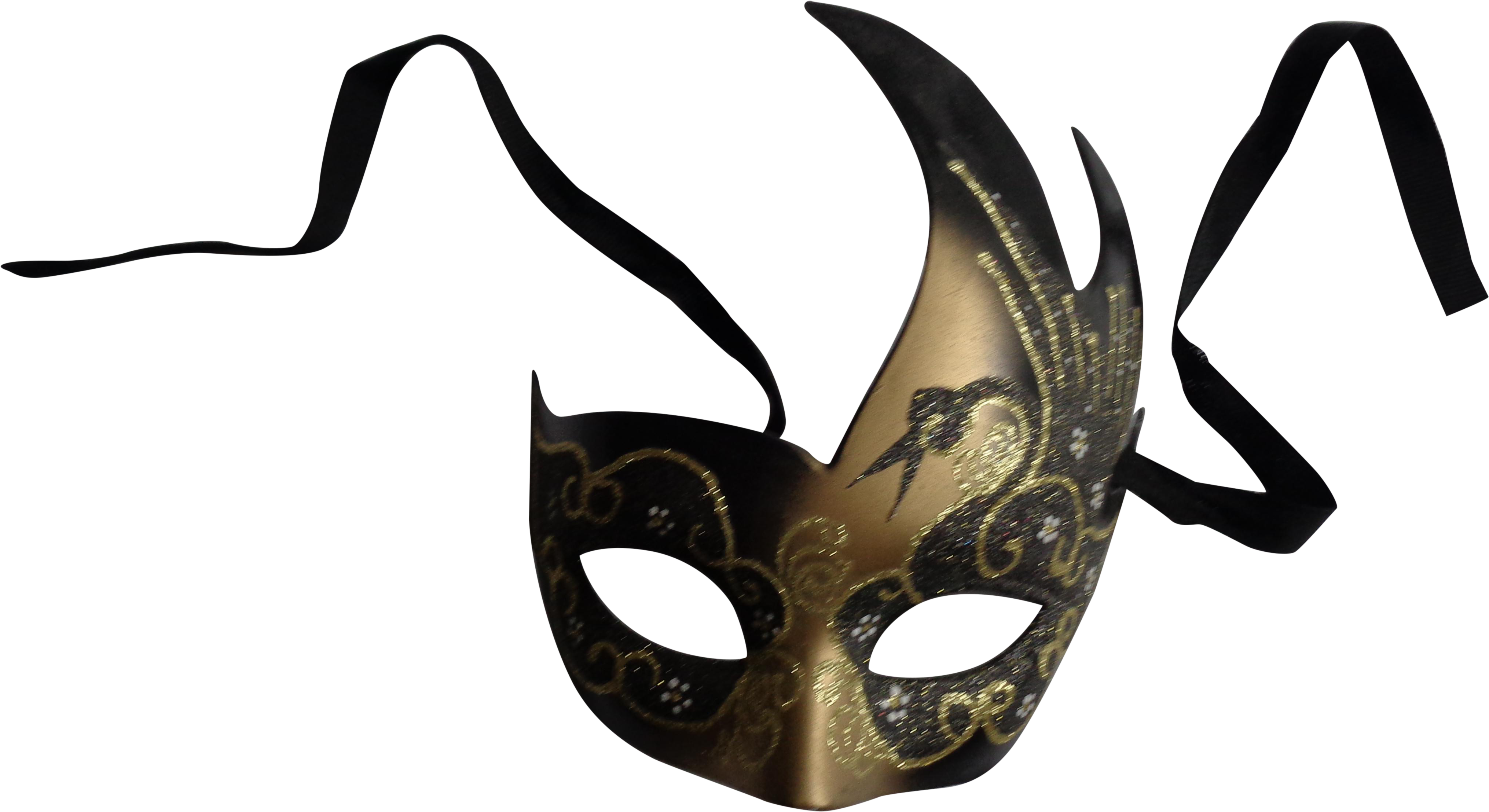 Mardi Venice Gold Carnival Gras Mask Clipart - Carnival - Png Download (4511x2460), Png Download