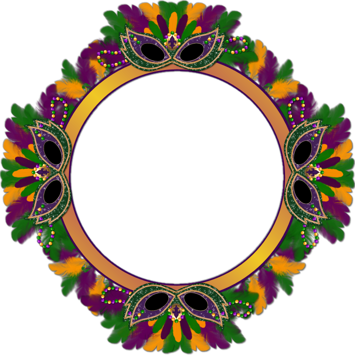 Mardi Gras Frame Png Clipart (700x700), Png Download