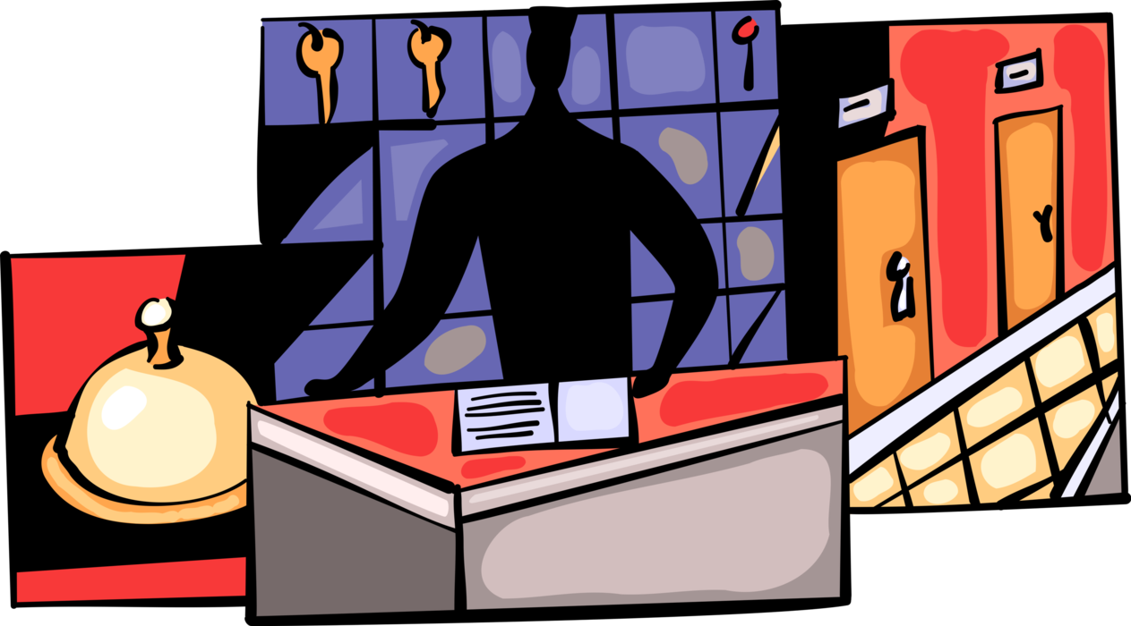 Vector Illustration Of Hospitality Industry Hotel Front - Clip Art - Png Download (1263x700), Png Download