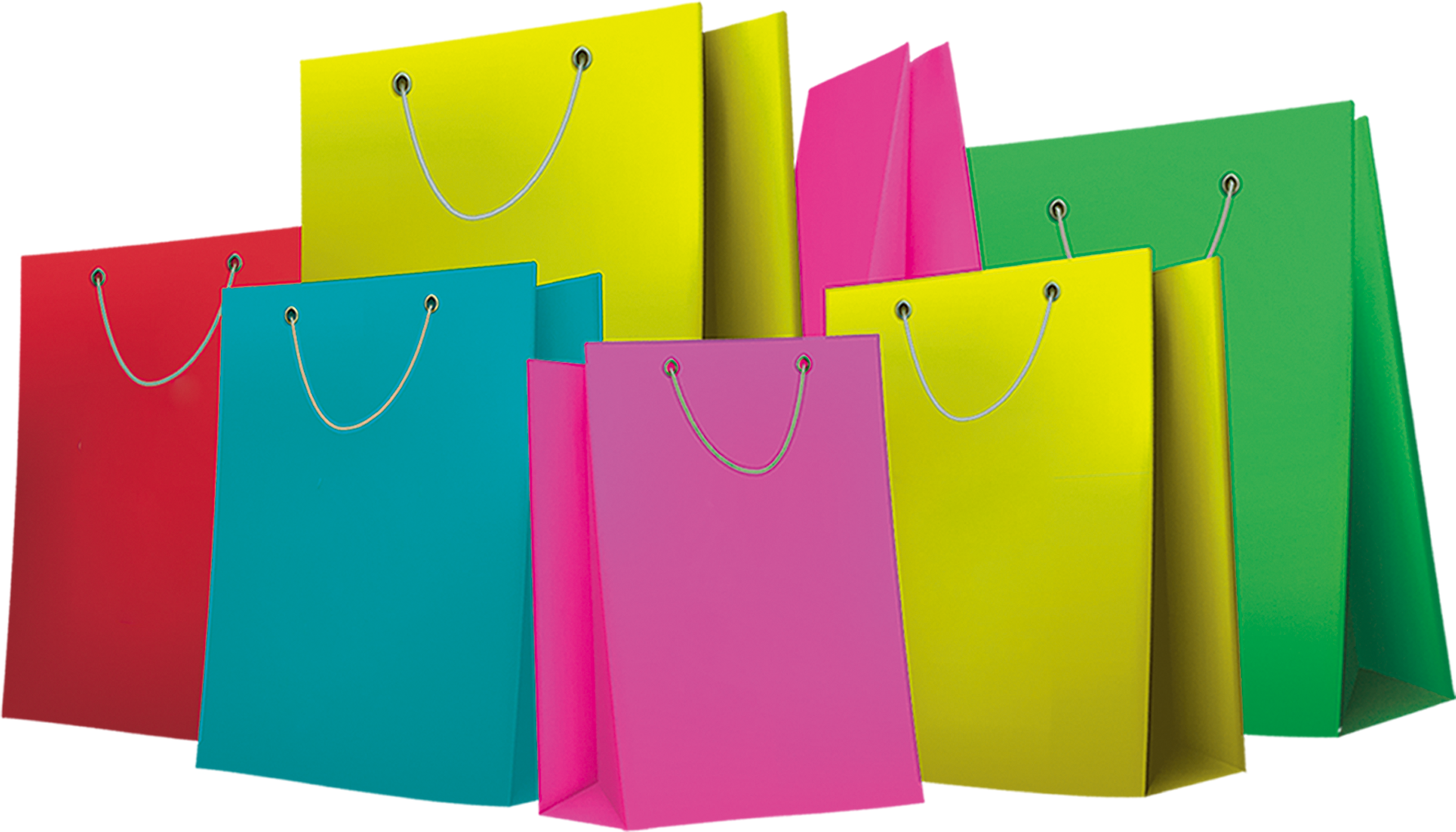 Shopping Paper Bags Png Clipart (4307x2000), Png Download