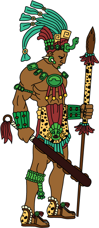 Mayanjaguarwarrior-01 - ชน เผ่า มา ยา การ์ตูน Clipart (648x864), Png Download