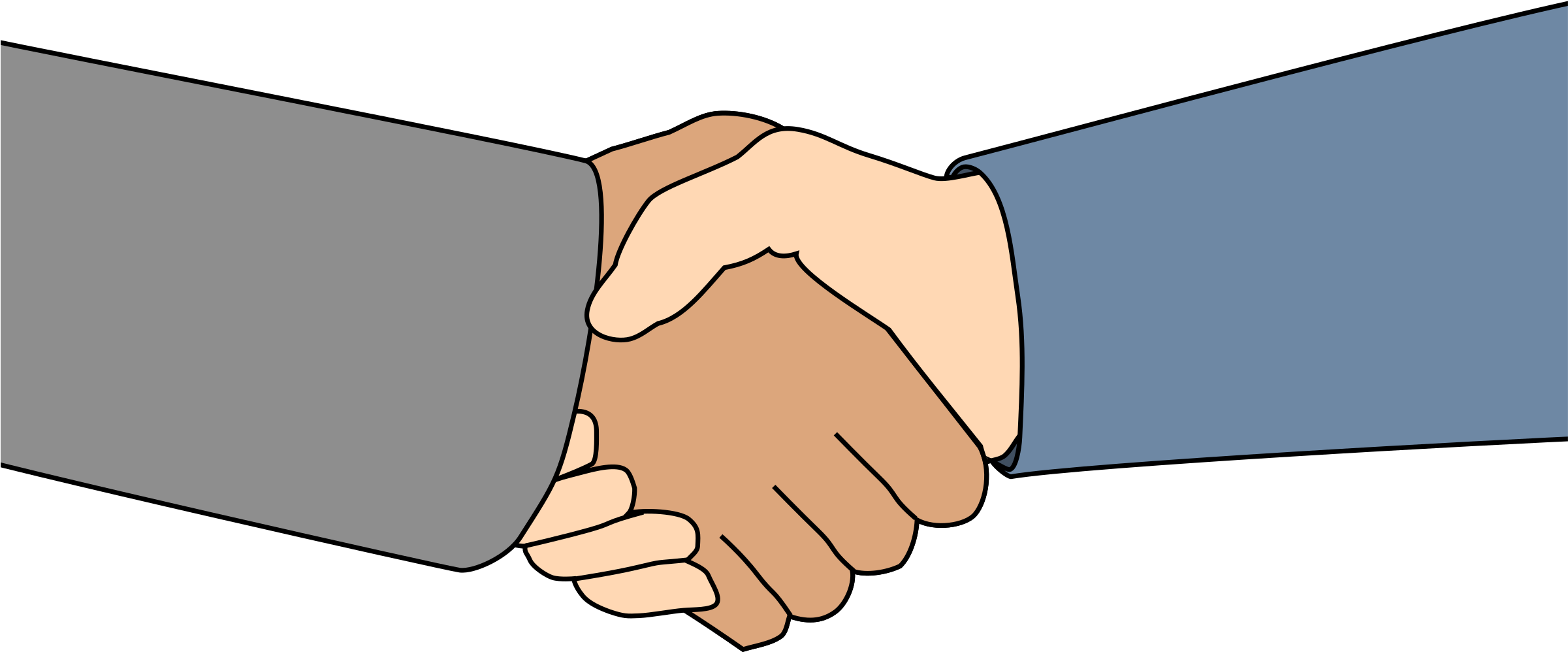 People Shaking Hands Clip Art , Png Download - People Shaking Hands Clipart Transparent Png (2401x998), Png Download