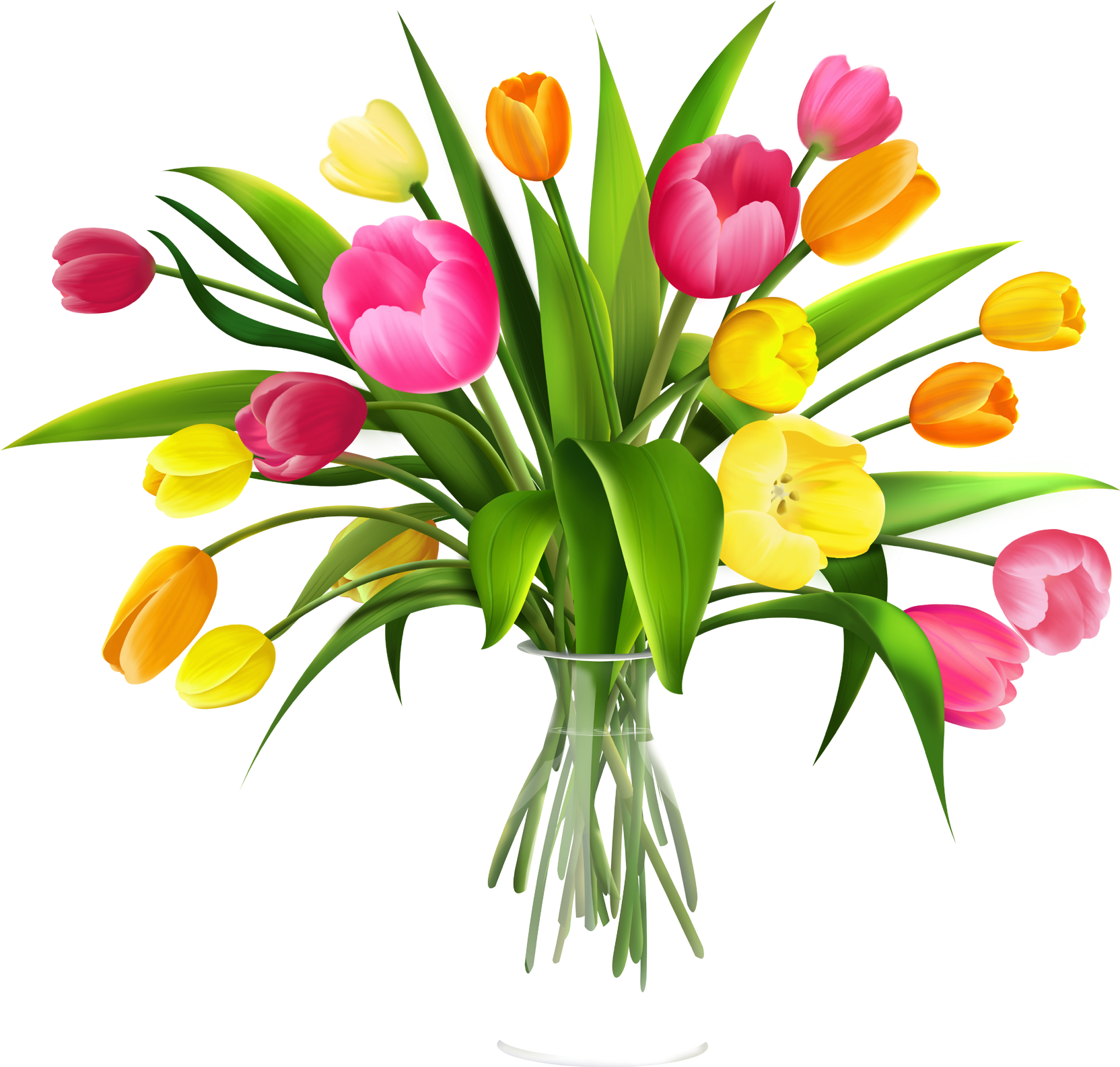 Easter Flower Clipart One - Tulip Bouquet Clipart - Png Download (1780x1681), Png Download