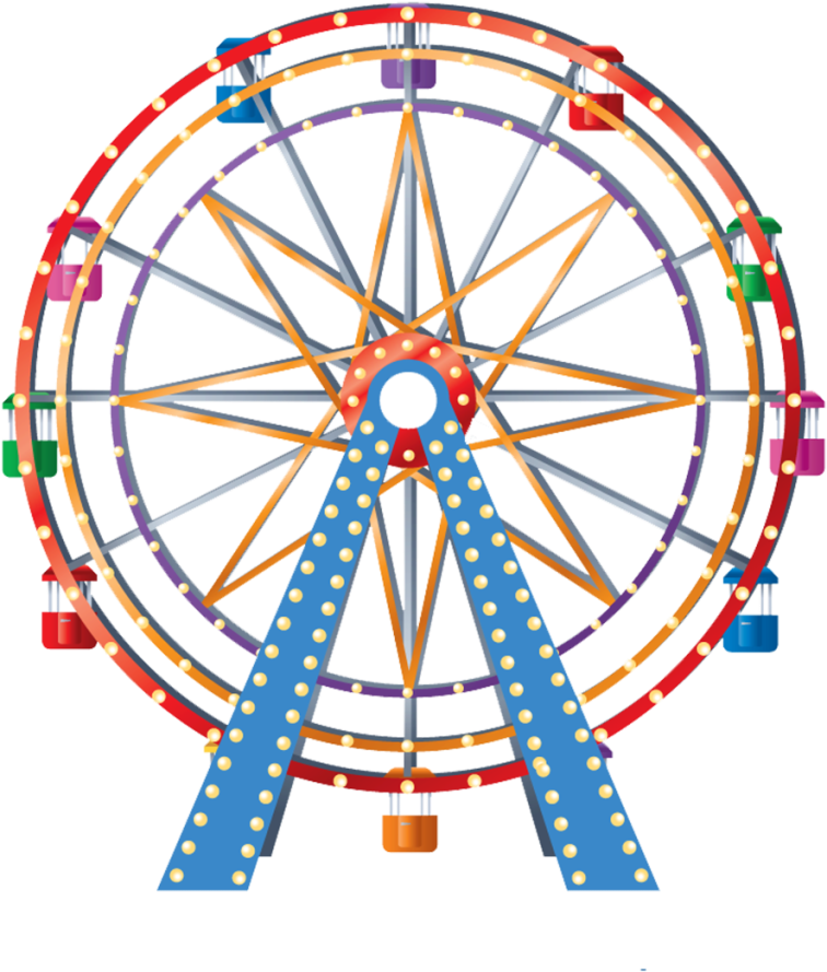 Ferris Wheel Car Clipart Clip Black And White Stock - Clipart Ferris Wheel Png Transparent Png (853x1280), Png Download