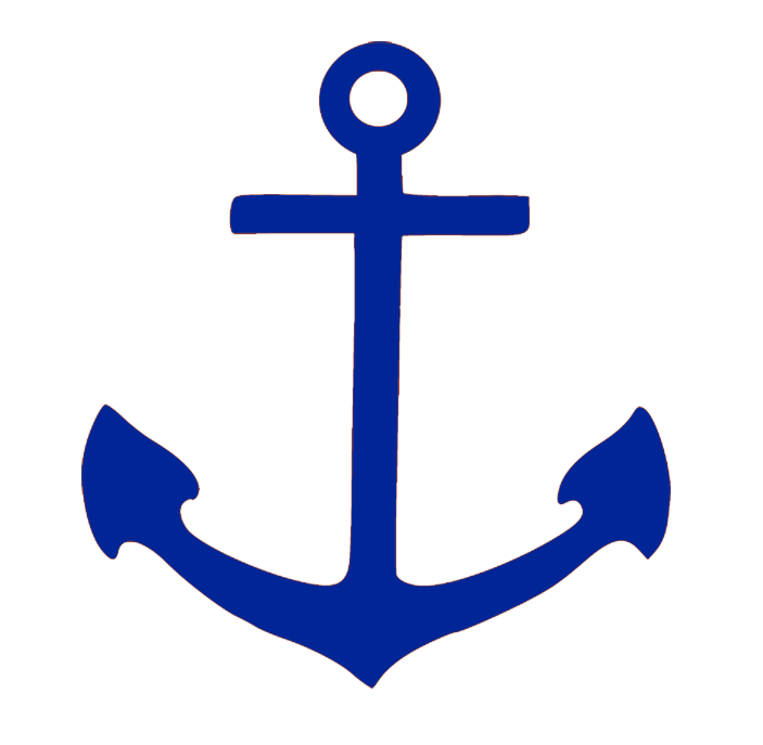 White Achor In Blue Circle Free Clipart Clipart Royalty - Transparent Background Blue Anchor Png (709x709), Png Download