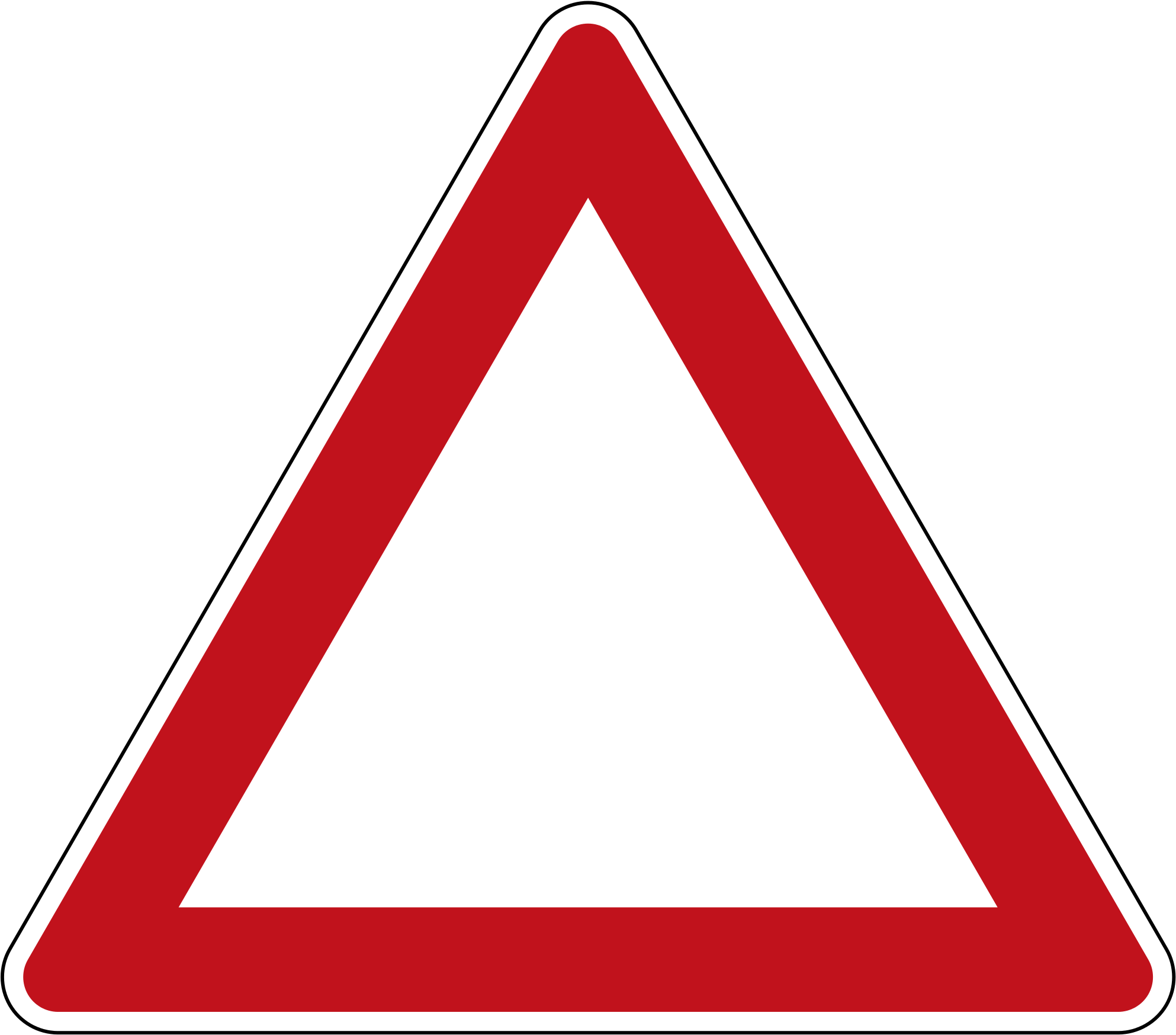 Transparent Triangles Clipart - White And Red Triangle Sign - Png Download (1986x1747), Png Download