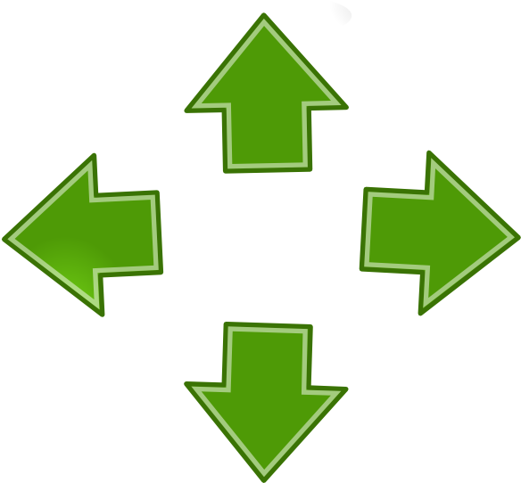 Outward Hi - Arrows Pointing Up Down Left And Right Clipart (600x549), Png Download