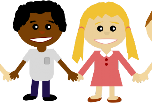 Cartoon Children Holding Hands - Kids Holding Hands Transparent Background Clipart (640x480), Png Download