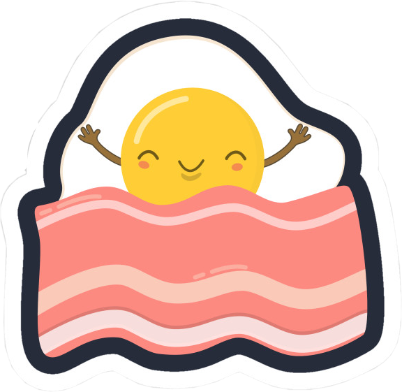 #bacon #eggs #sticker #stickerchallenge #freetoedit Clipart (576x561), Png Download