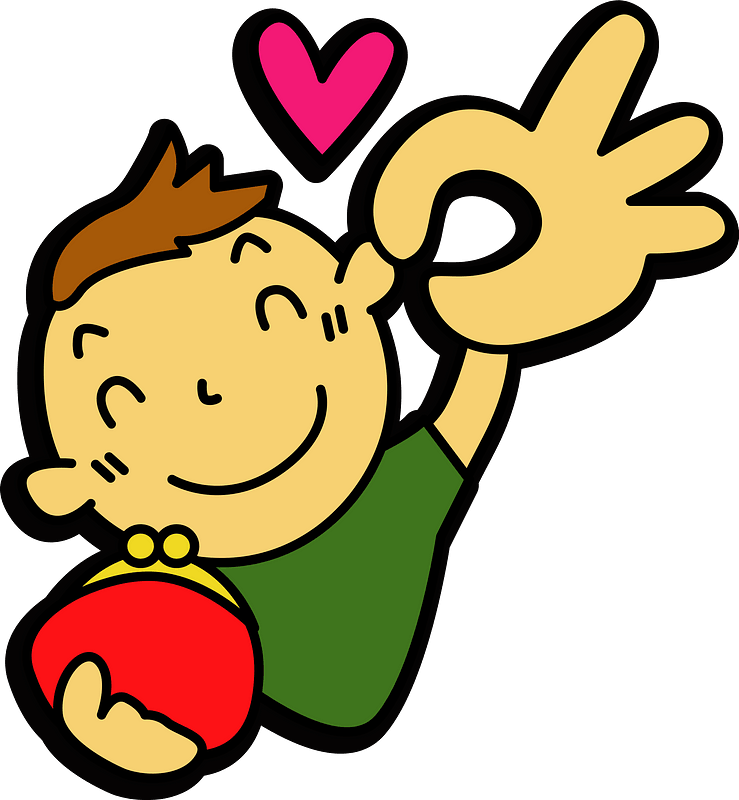 Man Ok Sign Purse Clipart - Png Download (739x800), Png Download