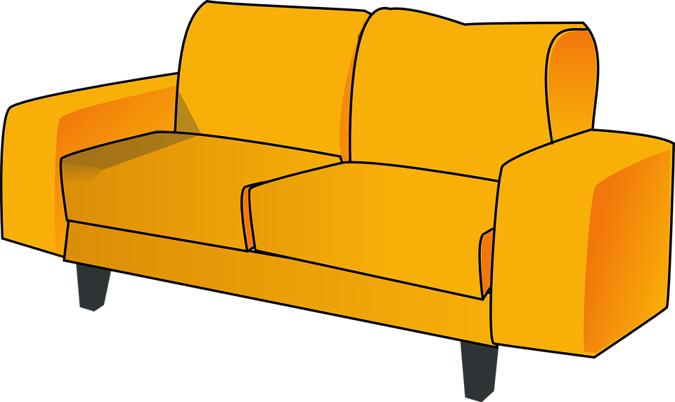 Couch Clipart Transparent Background - Couch Clipart - Png Download (960x573), Png Download