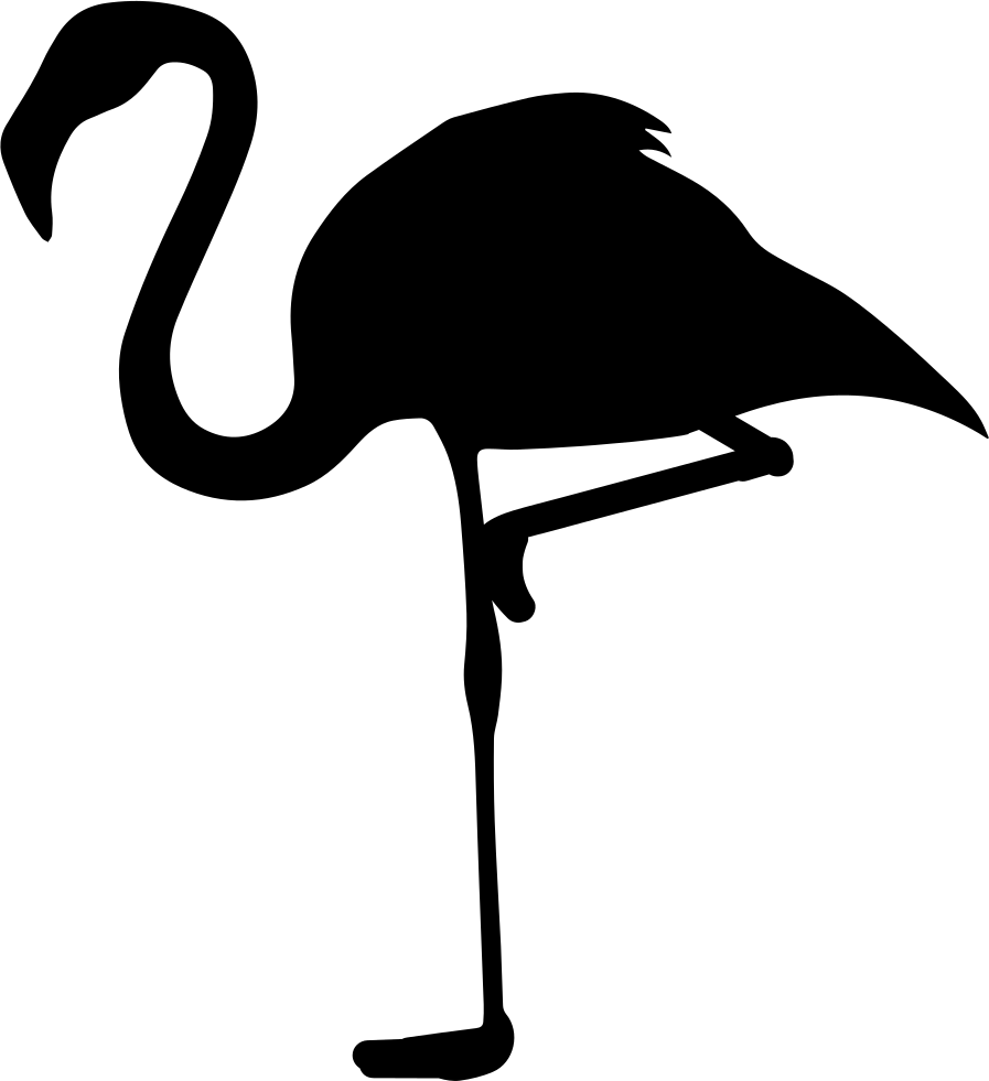Animal Silhouette Flamingo Clipart (897x981), Png Download