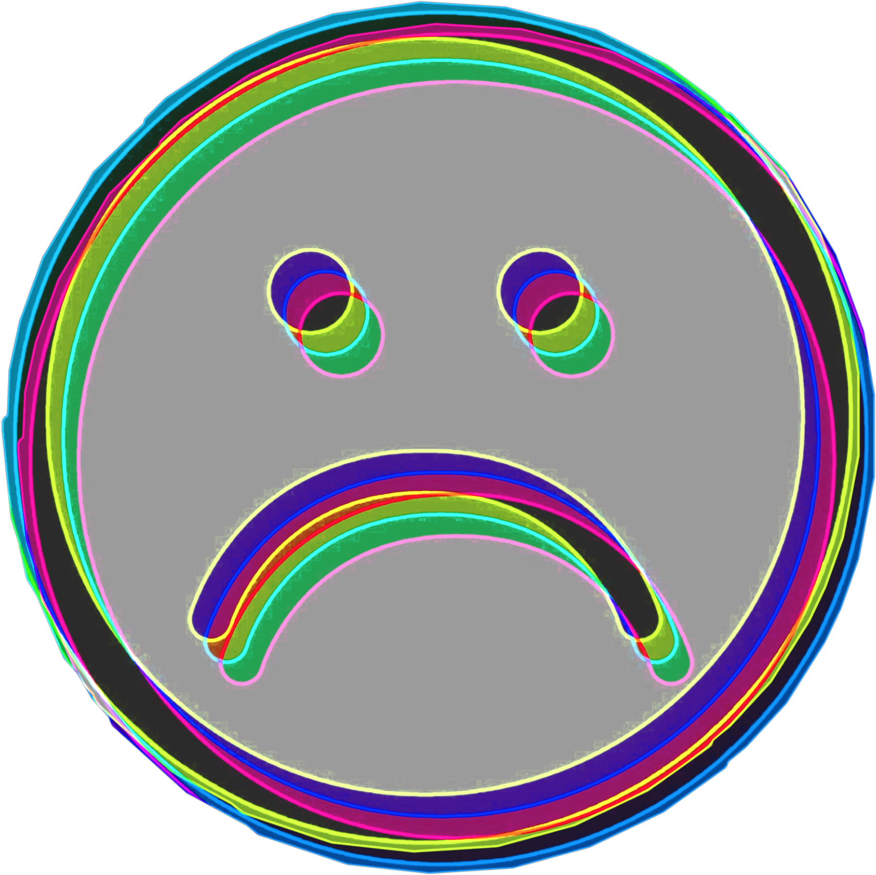 #frownyface #glitch #halloween - Circle Clipart (2124x2124), Png Download