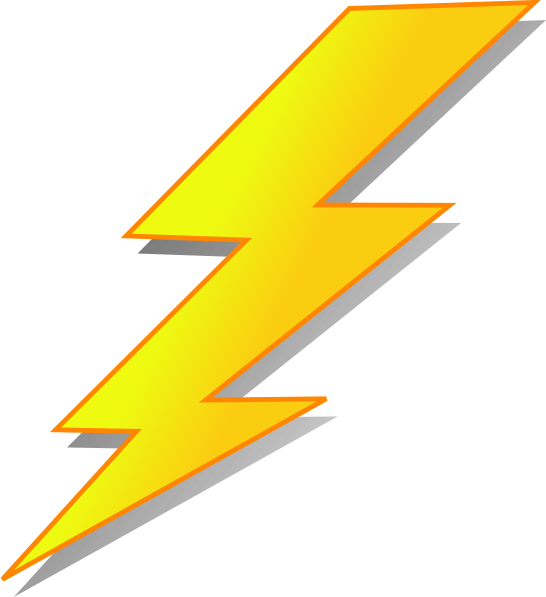 Lightning Bolts Clipart Clipartdeck Clip Arts For Free - Cartoon Lightning Bolt - Png Download (546x597), Png Download