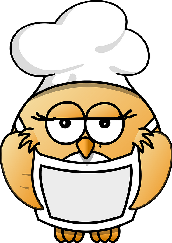 Owl Cook Clipart - Chef Owl Clip Art - Png Download (565x800), Png Download