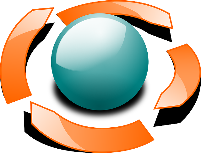 Orbit, Arrows, Ball, Glossy, Circle, Around - 3d Circle Arrow Png Clipart (640x489), Png Download