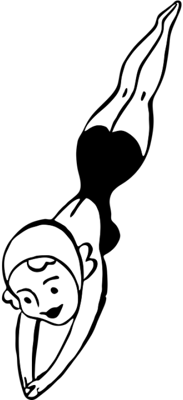 Dive Black And White Clipart - Png Download (400x800), Png Download