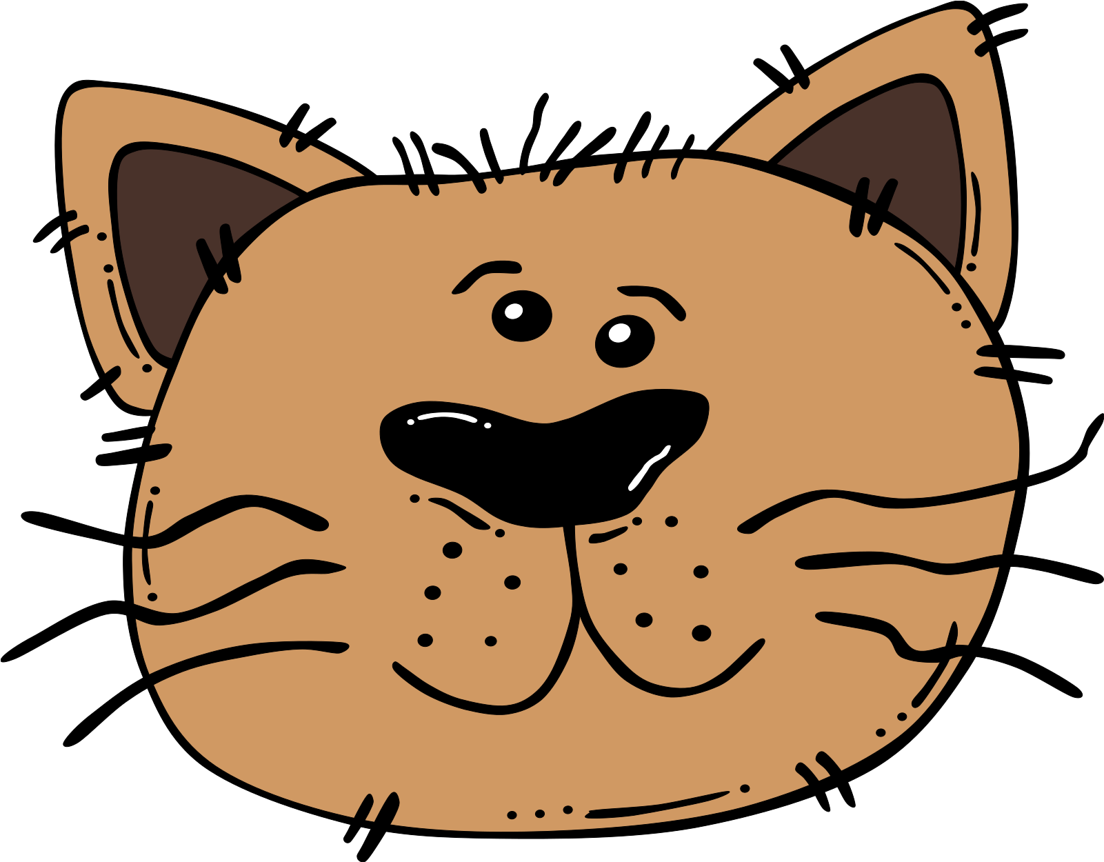 Cartoon Cat Face Clipart (1600x1600), Png Download