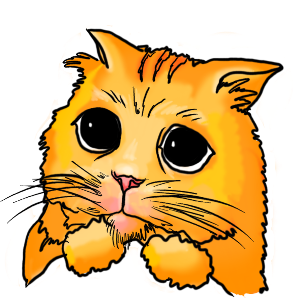 Orange Clipart Face - Very Sad Kitty Cartoon - Png Download (600x600), Png Download