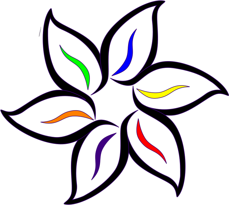Multi-color Flower Svg Clip Arts - Clipart Simple Flower - Png Download (1024x1024), Png Download