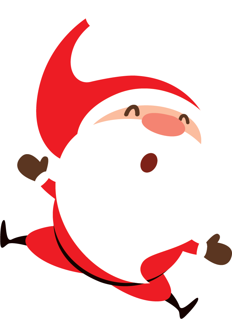 Santa Jumping For Joy Clipart (739x1014), Png Download