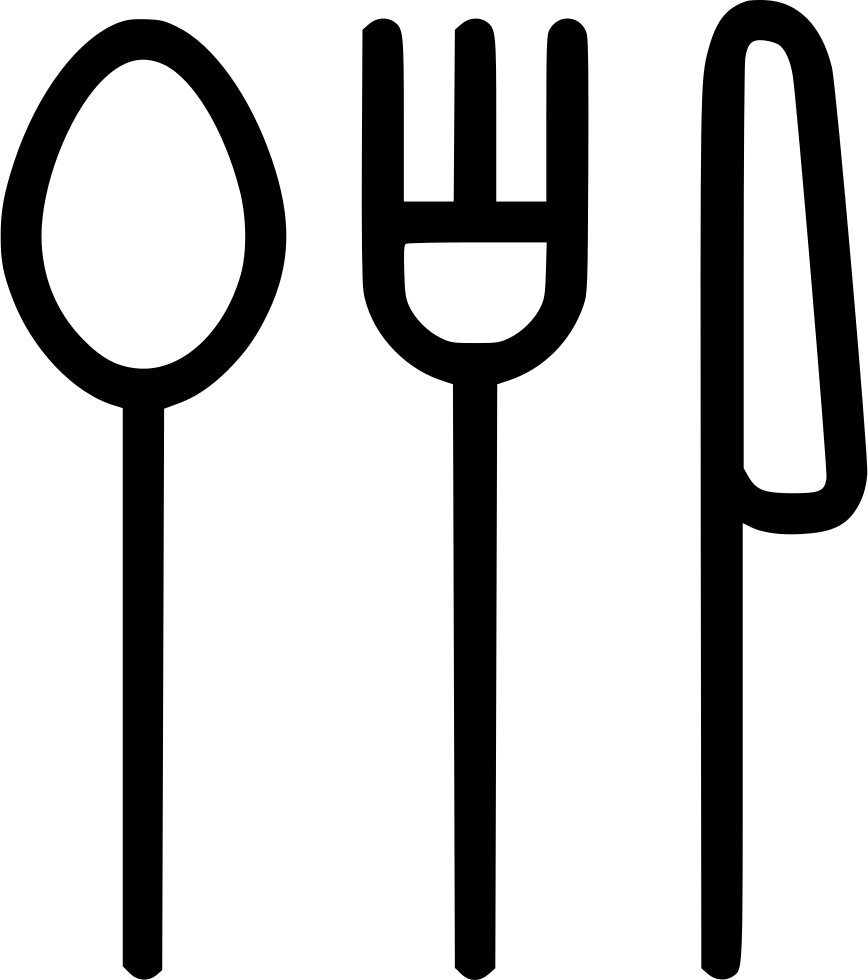 Eating Knife Svg Png - Fork Spoon Knife Png Clipart (868x980), Png Download