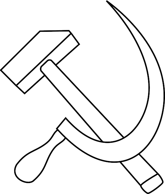 Black, Outline, White, Tools, Hammer, Hardware, Knife - Hammer And Sickle Drawing Clipart (546x640), Png Download