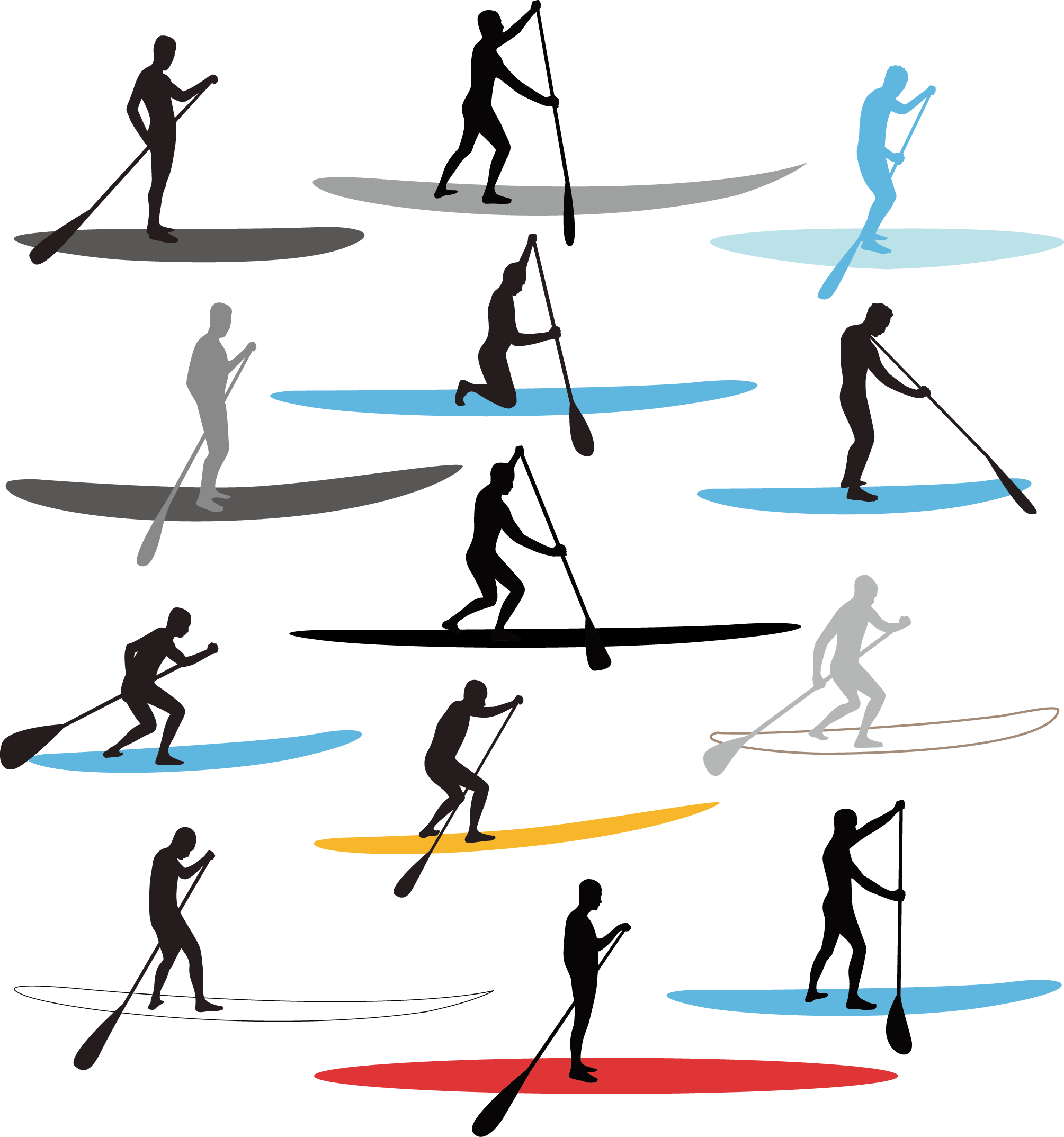 Standup Paddleboarding Clip Art Free Stand Up Paddle Vector Png