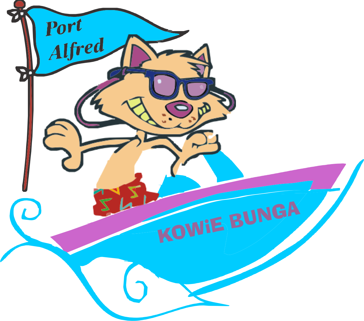 Kowie Bunga - Cartoon Clipart (1228x1084), Png Download