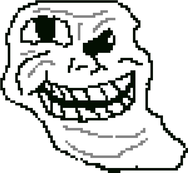 Pixel Art Troll Face Clipart , Png Download - Pixel Art Troll Face Transparent Png (751x691), Png Download