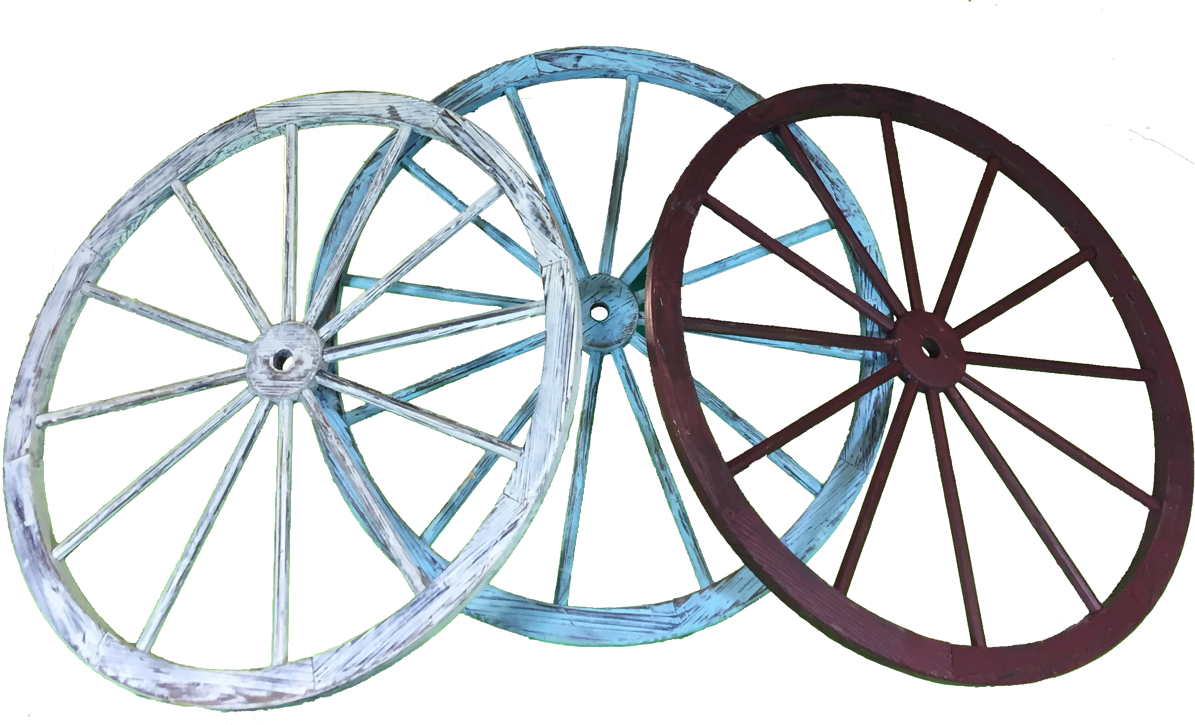 30 Inch Colored Wagon Wheel Wall Art , Png Download - Made The Spinning Wheel Clipart (2448x1485), Png Download