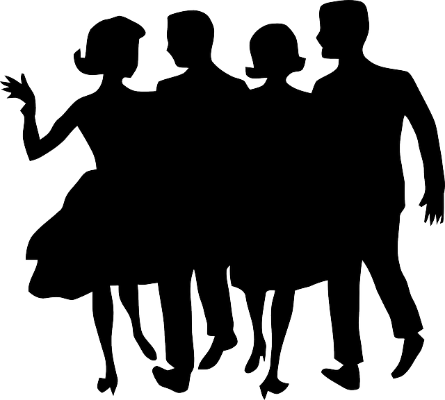 People, Dance, Dancing, Silhouette, Man, Woman, Party - Transparent 1950s Clip Art - Png Download (640x576), Png Download