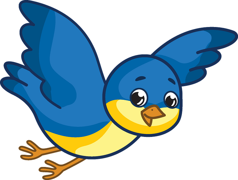 Flying Bluebird Clipart - Cartoon - Png Download - Full Size Clipart